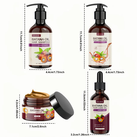 Batana Oil Hair Care Set - Shampoo, Conditioner, Hair Mask and Scalp Oil for All Hair Types
