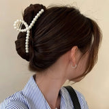 1Pcs French Large Pearl Hair Claw Clips,Fashion Jaw Clips Hair Barrettes Hair Accessories for Women Girls