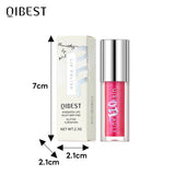 Qibest 8 Colors Moisturizing Diamond Shimmer Glitter Lip Gloss Makeup Sparkling Glitter Liquid Lipstick Pearl Lipgloss Tint