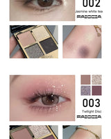 Faiccia 4-Color Mojito Eyeshadow Palette - Earth Pink Brown, Glitter Matte, Brightening, Perfect for Daily & Party Looks