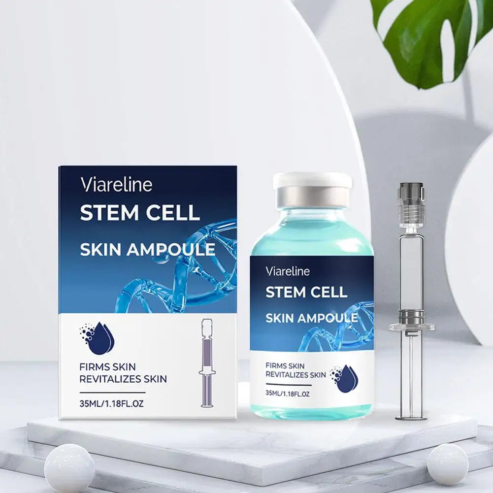 Viareline Stem Cell Skin Ampoule 35ml Firming Essence Reduces Fine Lines Rejuvenates Face Serum