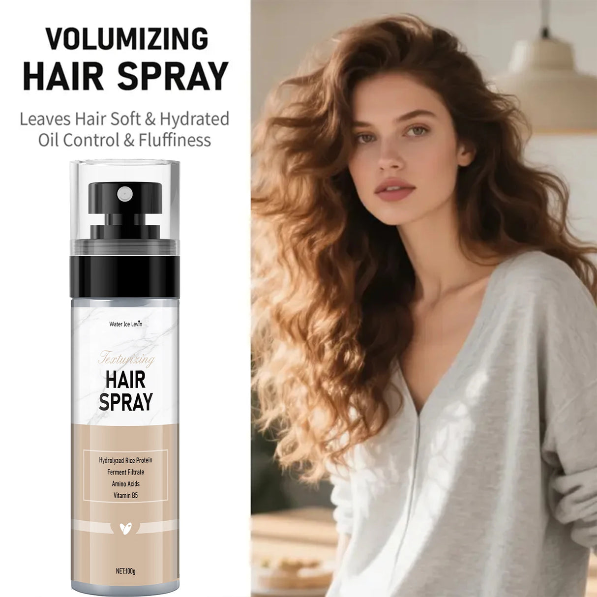 Texture Styling Hair Spray - Contains Rice Proteins, Moisturizing and Repairing Care, Amino Acids, Vitamin B5, Winter Hair Care
