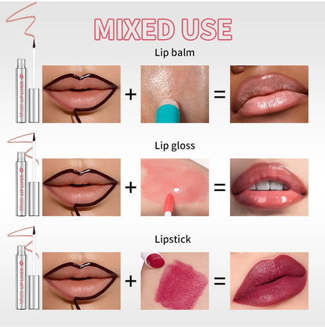 Lip Liner With Peel Off Lip Stain Tattoo Long Lasting Waterproof Transfer Proof Smudge Proof Matte Finish Lip Cosmetic Pencil