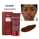 5 Colors Matte Liquid Foundation Base Sweat Resistant Smooth Cover Blemish Pores Natural Matte Finish Lightweight Face Makeup Cosmetic Base