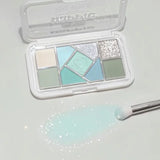 Mint diffuse pink blue small pink frame nine-color eyeshadow palette low saturation clear mint green pearl matte gentle pure des