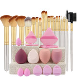18PCS Women's Makeup Brushes Set - Eye Shadow Foundation Blush Cosmetic Brushes Soft Make up Tools with Storage Bag