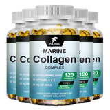 Premium Hydrolyzed Marine Collagen Supplement, with Hyaluronic Acid, Vitamin C & E, Promotes Glowing Skin, Hair & Nails Health
