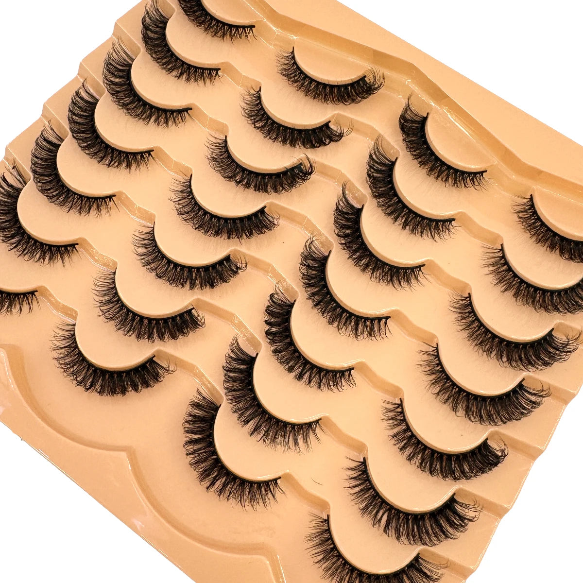 AMSDCN 14 Pairs 3D  Lashes Fluffy False Eyelashes Thick Volume Cat-Eye Faux Lashes Natural Long Wispy Lashes extension Pack