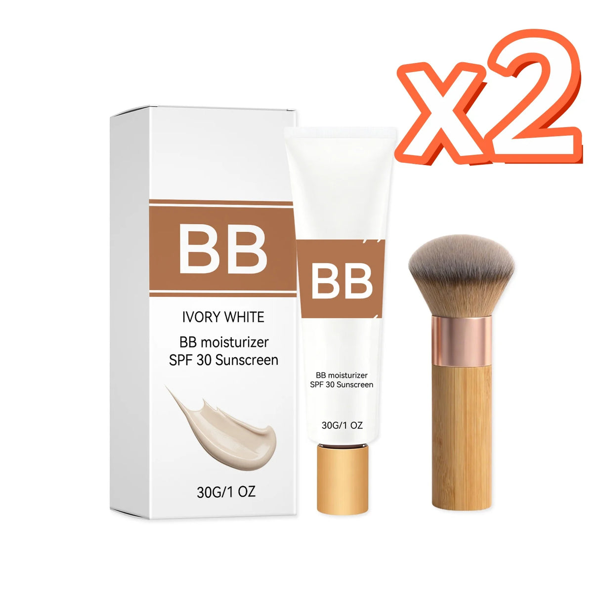 Tinted BB Cream Sunscreen SPF 30++ Full Coverage Invisible Pores Acne Brightening Nude Makeup Waterproof Facial Foundation Kit