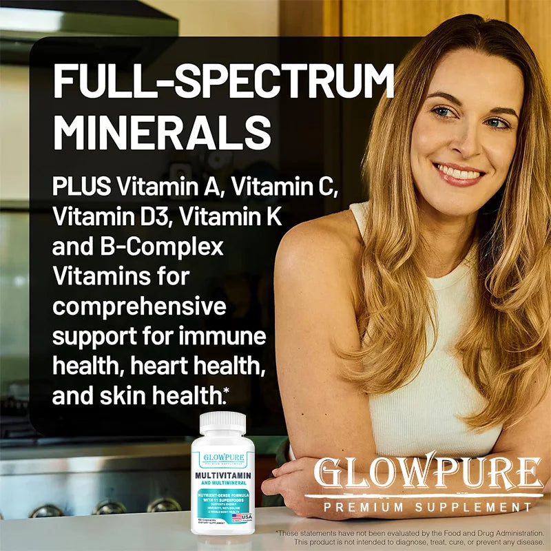 Organic Multivitamin for Women - Whole Food with B-Complex, Vitamin C, D3 & K2 for Immunity, Stress, Hair, Skin & Nails