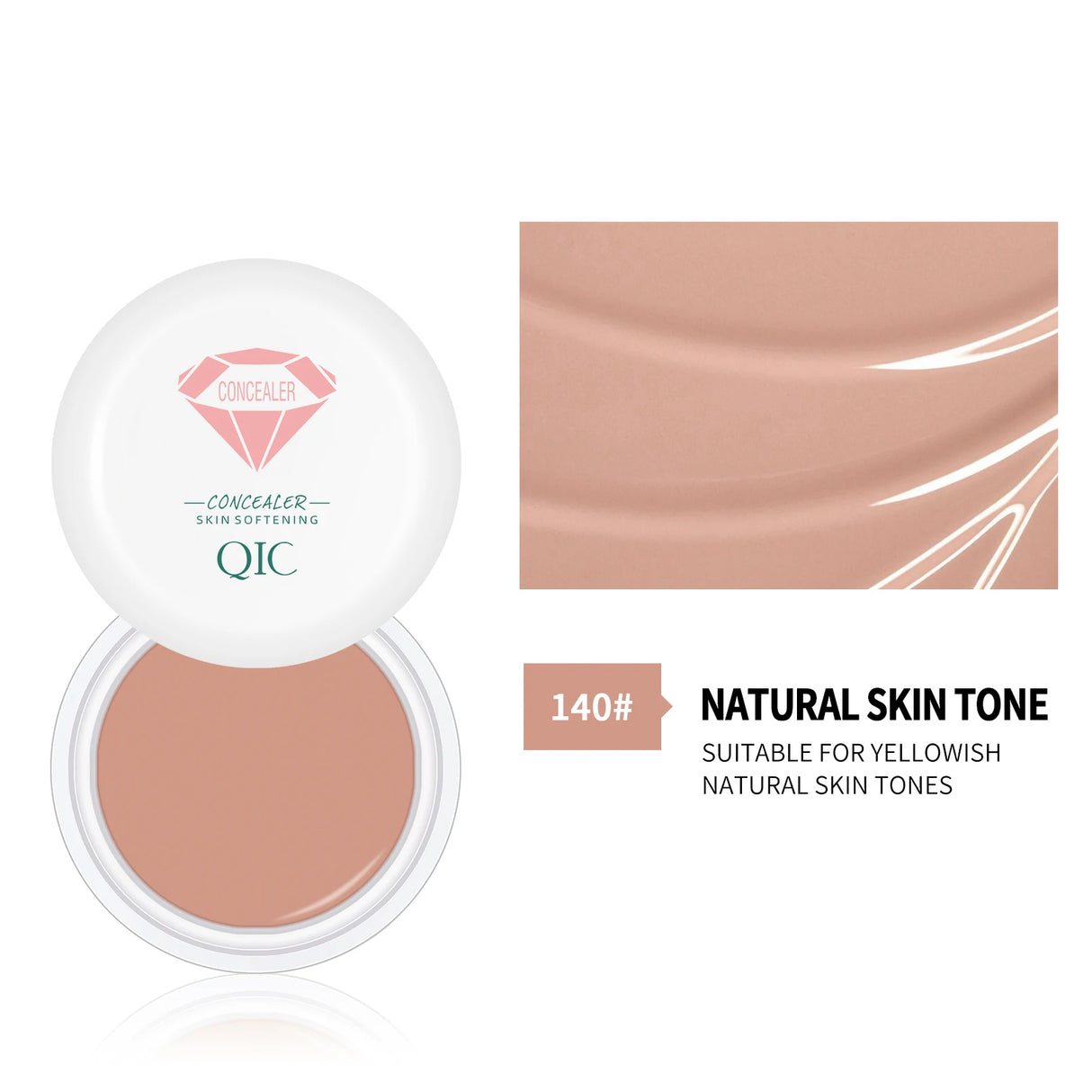 QIC Waterproof & Sweatproof Concealer Cream - Tattoo coverage, Long-Lasting Foundation, Natural,Full coverage, All Skin Types