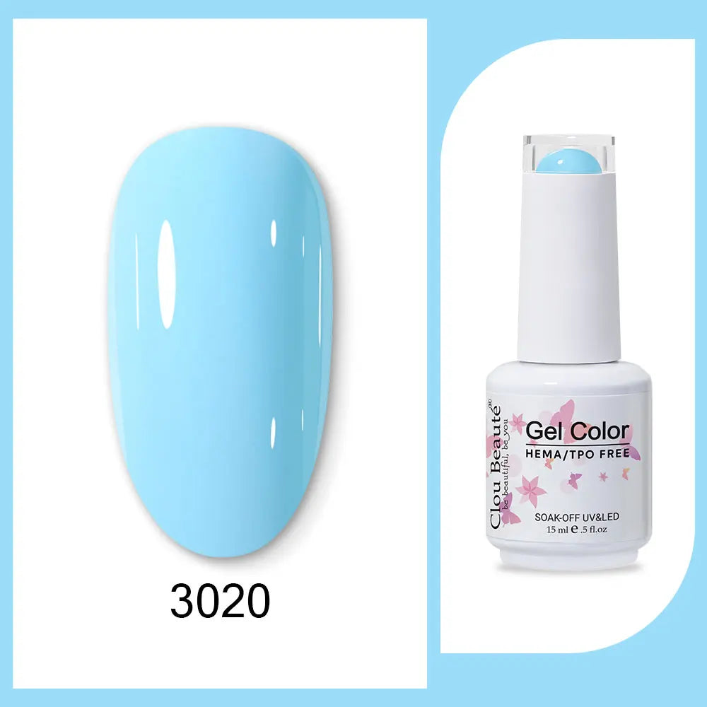 Clou Beaute Gel Color Hema TPO Free 15ml Gel Nail Varnish Soak Off UV Gel Polish Nail Art Manicure Lacquer Nail Art Jelly Gel