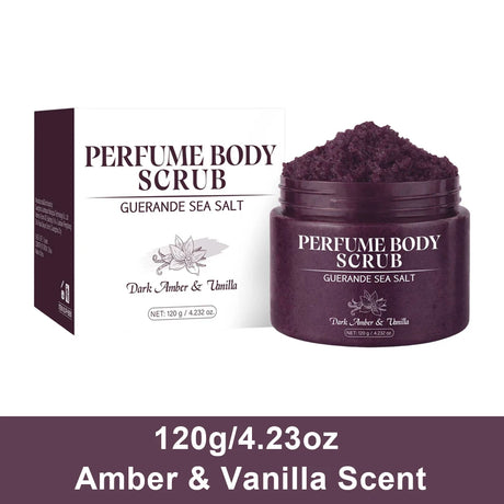120g Sea Salt Perfume Exfoliating Body Scrub for Smooth Skin Body, Brighten Skin Tone,Amber & Vanilla Scent, Coral Rose Scent