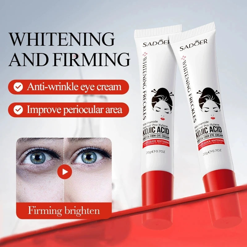 SADOER Kojic Acid Skin Care Sets Moisturizing Freckle Removing Face Cream Anti Dark Circles Eye Cream Travel Size Skin Care