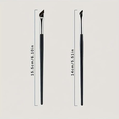 2pcs ultra-thin diagonal eyeliner brush set - fine diagonal eyeliner eyebrow brush, sickle ultra-thin diagonal flat angle,