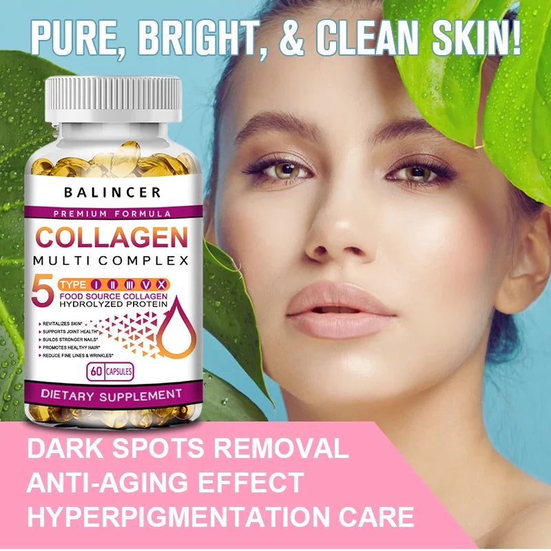 Collagen Peptide Multi-Hair, Skin & Nails, Digestive & Joint Health Supplement, Hydrolyzed Collagen, 120 Capsules