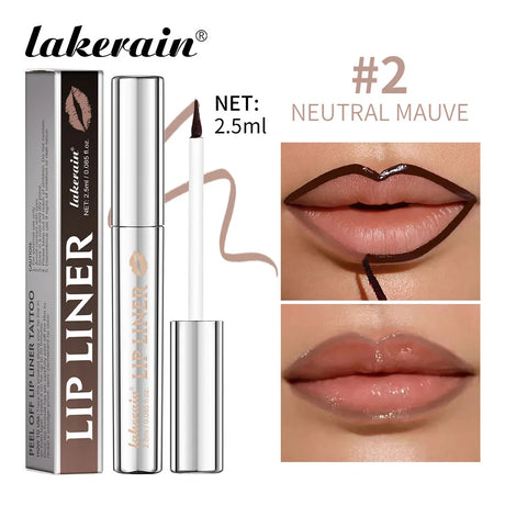 Lip Liner With Peel Off Lip Stain Tattoo Long Lasting Waterproof Transfer Proof Smudge Proof Matte Finish Lip Cosmetic Pencil