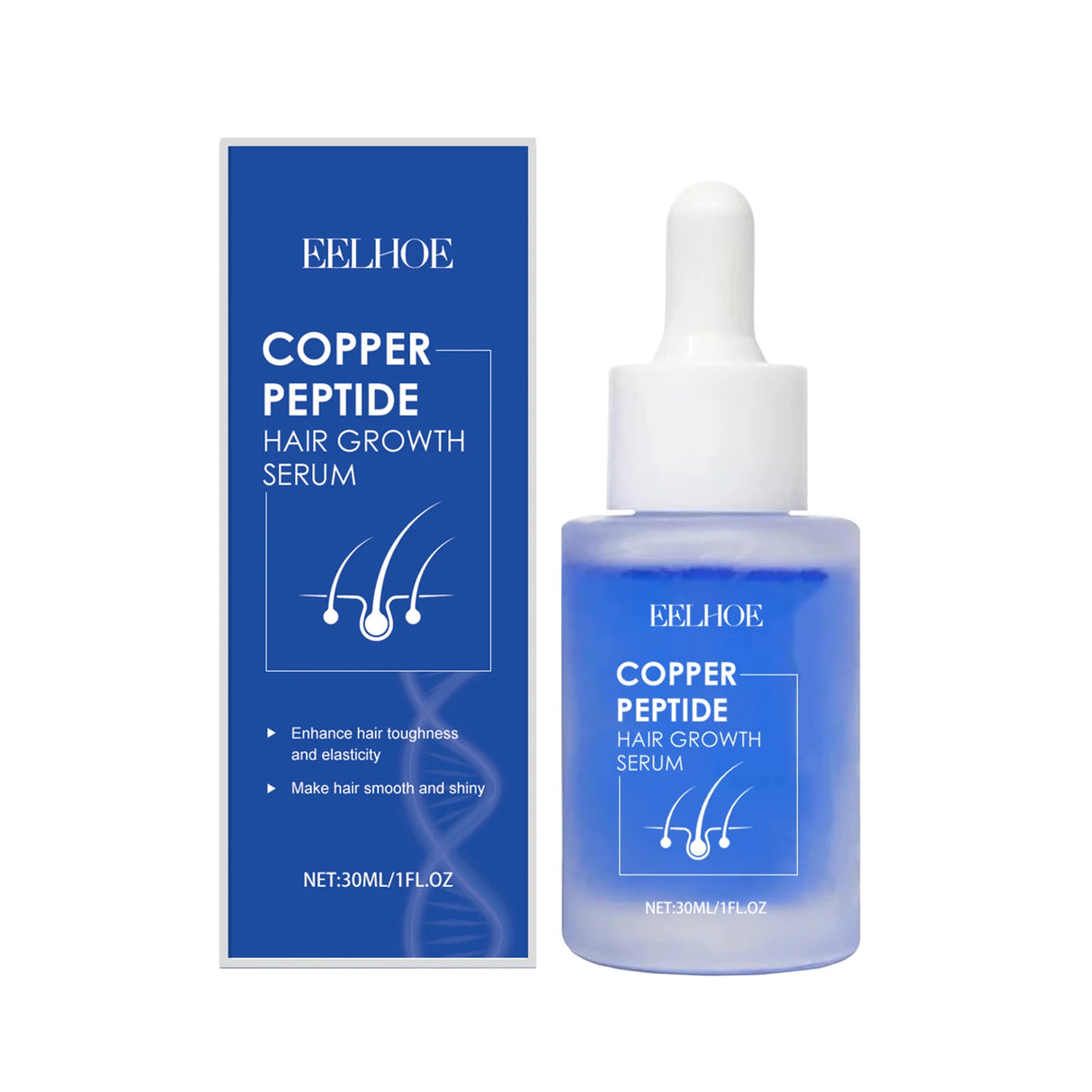 Copper Peptide Hair Density Serum Nourishing Scalp Strengthening Hair Follicles Anti Breakage Fuller Healthier Hair Lightweight & Fast Absorbing