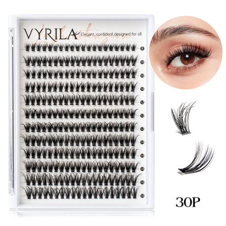 Individual Lashes Cluster C Curl Mix Lash Clusters 3D Wispy DIY Eyelash Extension 0.1mm Super Thin Band Resuable Natural Lashes