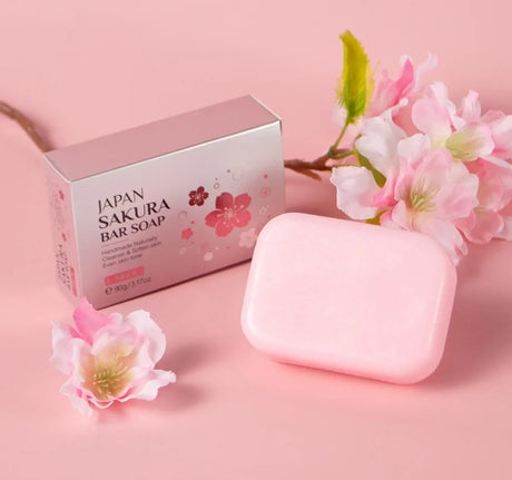 LAIKOU Sakura Facial  Body Whitening Soap Reduces Acne Dark Spot Deep Cleaning Cutin For Face Body Skin Care 90g ﻿