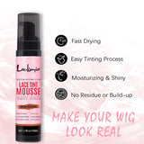 LOCKMIO 100ml Wig Tint Foam Mist for Lace Wig Frontal Dyeing Mousse Natural Quick Dry Grid Invisible Color Hair Spray for Toupee