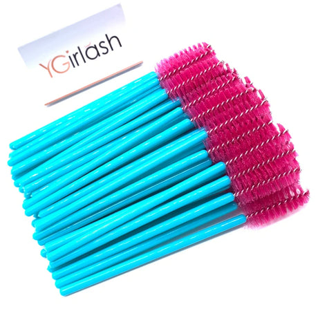 YGirlash 50Pcs Lash Swans Crystal Eyelash Applicator Disposable Diamond Handle Nylon Mascara Wands Brush Cosmetic Tools