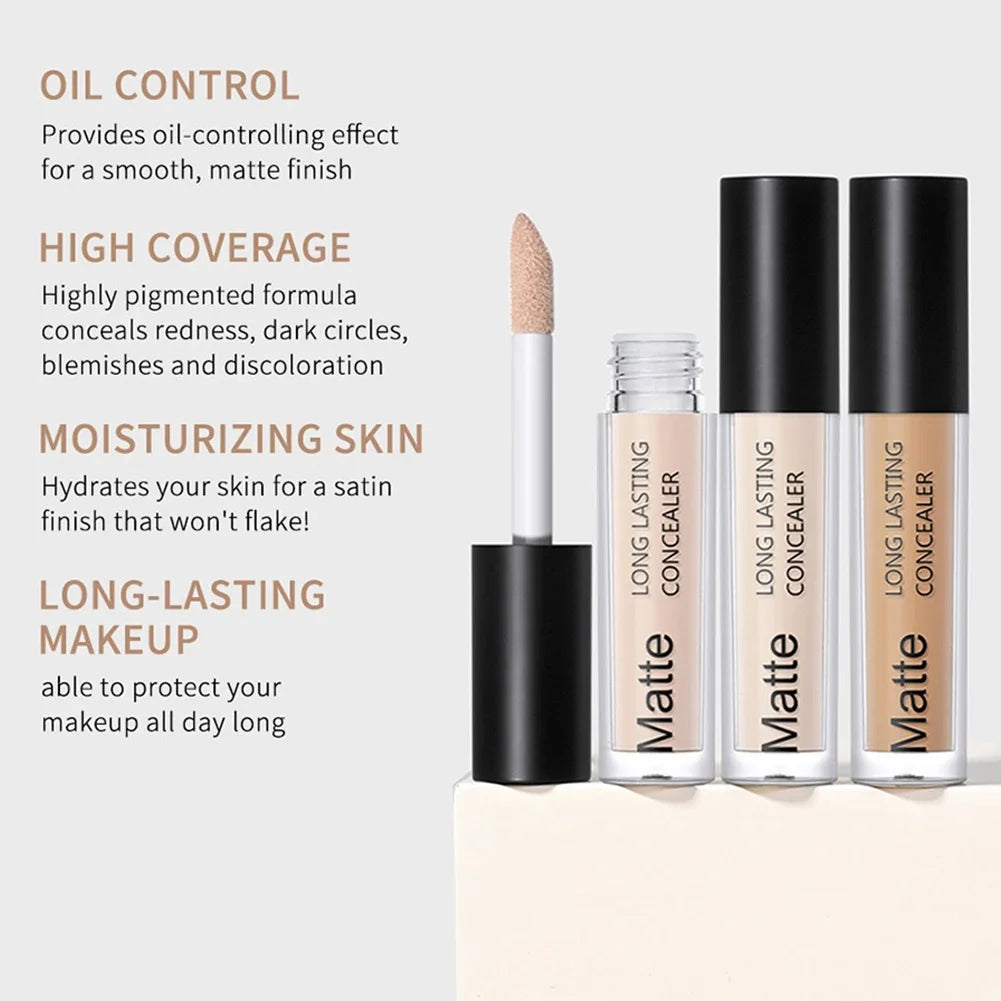 Dark Circles Acne Marks Cover Matte Face Concealer Brighten Skin Tone Repair Makeup Cosmetic for Women Daily