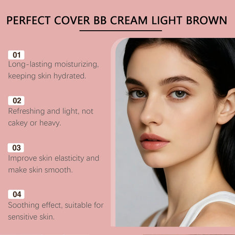 Perfect Cover Bb Cream Brightens Complexion Covering Skin Blemishes Lasting Lightweight Hydrates Moisturize Concealer Corrector