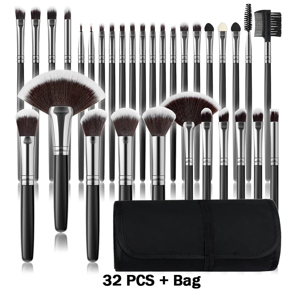10-32PCS Makeup Brush Set Soft Fluffy Powder Foundation Contour Blush Concealer Eye Shadow Blending Makeup Kit Women Beauty Tool