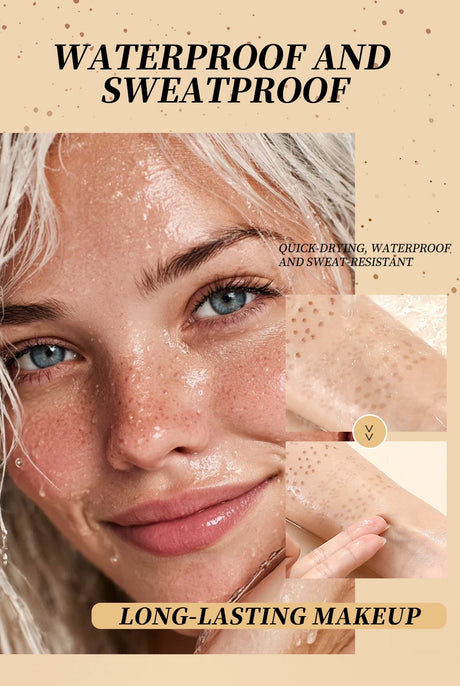 QIBEST Double-end Freckles Stamp Pen Makeup 2-IN-1 Freckle Seal Waterproof Face Concealer Contour Natural Brown Freckle Cosmetic