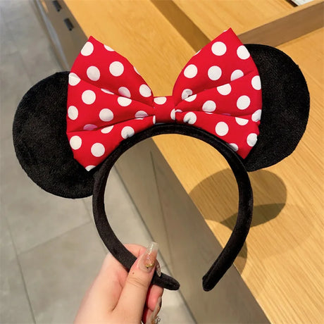 Mouse Ears Headband Girls Polka Dot Bow Sparkling Cartoon Hairdband Holiday Party Travel Hair Accessories Festival Party