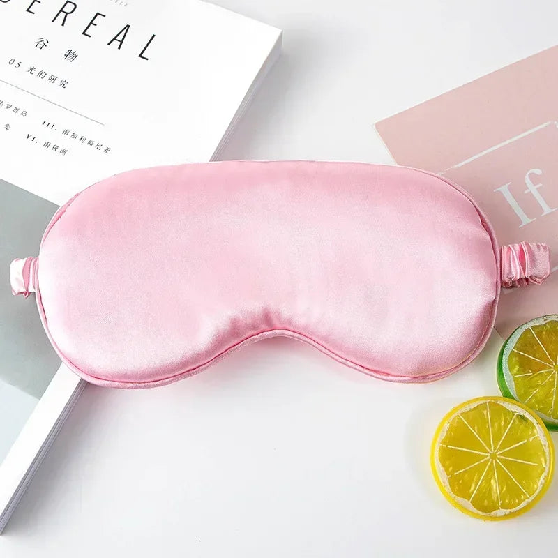 Silk Ruffle Sleep Eye Mask Soft Sleeping Eye Covers Multicolor Night Dream Blackout Eye Patches for Woman Man to Sleep Better