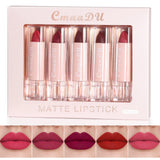 Velvet Matte Lipstick Set 5pcs Long Lasting Waterproof Red Nude Lipsticks Non Stick Cup Makeup Cosmetics Collection