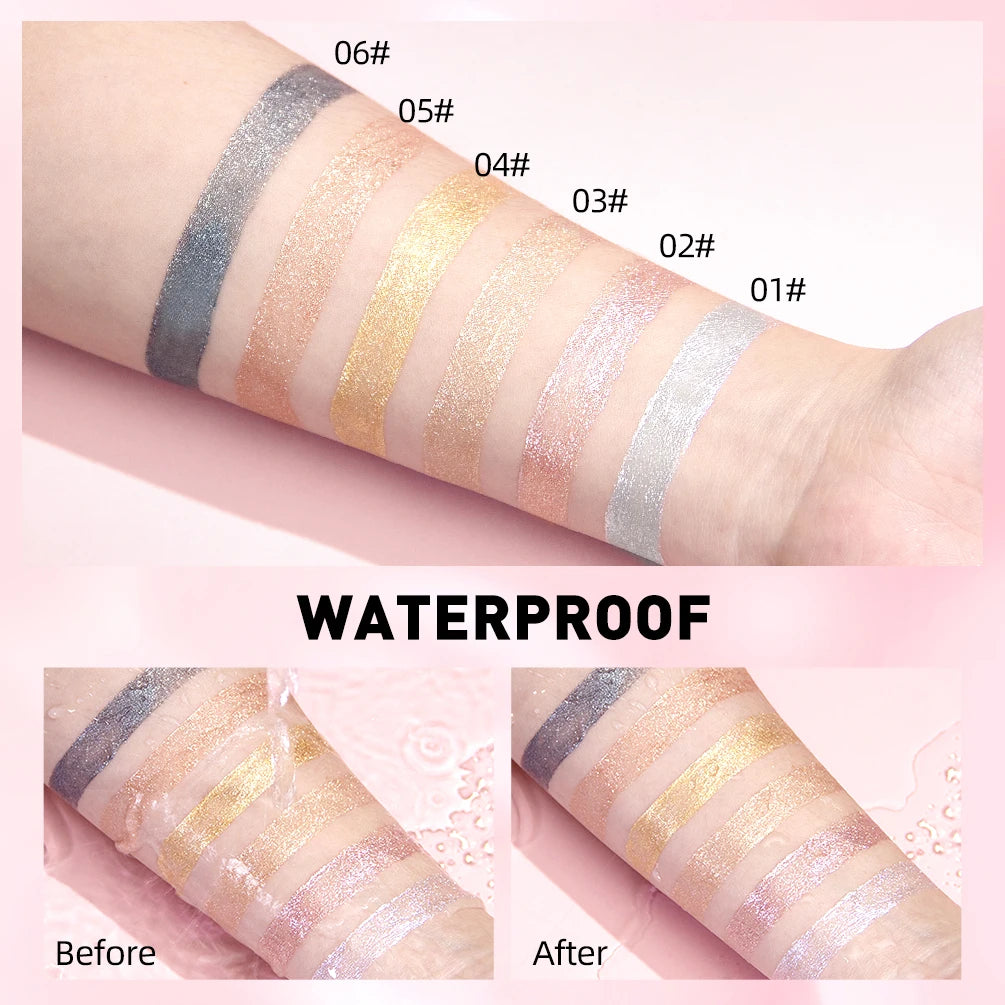 QIBEST Metallic Glitter Liquid Lipstick Makeup Waterproof Lip Gloss Long-lasting Shimmer Metal Diamond Lip Glaze Tint Charming