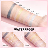 QIBEST Metallic Glitter Liquid Lipstick Makeup Waterproof Lip Gloss Long-lasting Shimmer Metal Diamond Lip Glaze Tint Charming
