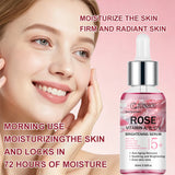 JUINHOU Natural Rose Vitamin ABCE Face Serum for Dull Uneven Skin Daily Hydrating Face Care Improve Skin Radiance Daily Skincare