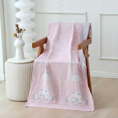 Two Three Layers Pure Cotton Gauze Bath Towel Adult Girl Kawaii Cartoon Towel 70x140cm Home Absorbent Bathroom Wrap Quick-Dry