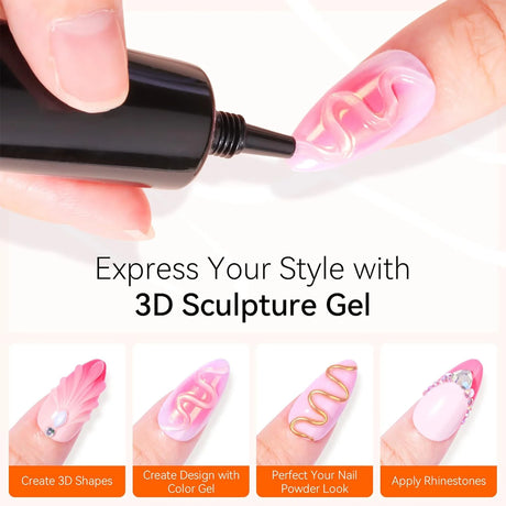 1/2pcs 15ml 3D Sculpting Gel Polish Nail Art Modeling Gel Waterproof Sculpting Gel Nail Art 3D Design Gel for Carvings & Shape