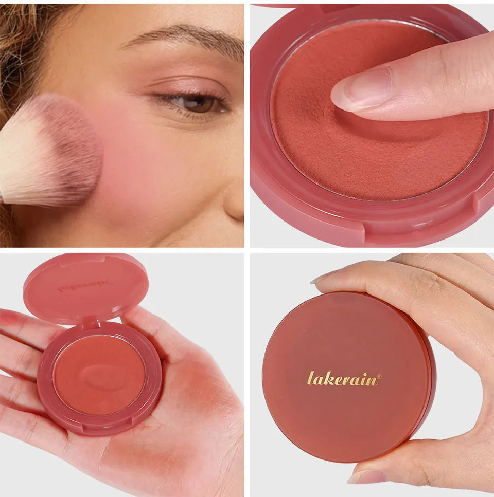 Lakerain Soft Poke Matte Blush Fresh Silky-smooth Skin Finish Long Lasting Luminosity Moisturizing Natural Matte Bouncy Blusher