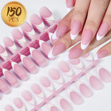 120/150pcs Matte White French Gel Nail Tips Medium Almond Nude Press On Nails 0.75-2.6cm Pink/Nude ABS Soft Gel Nail Flase Tips