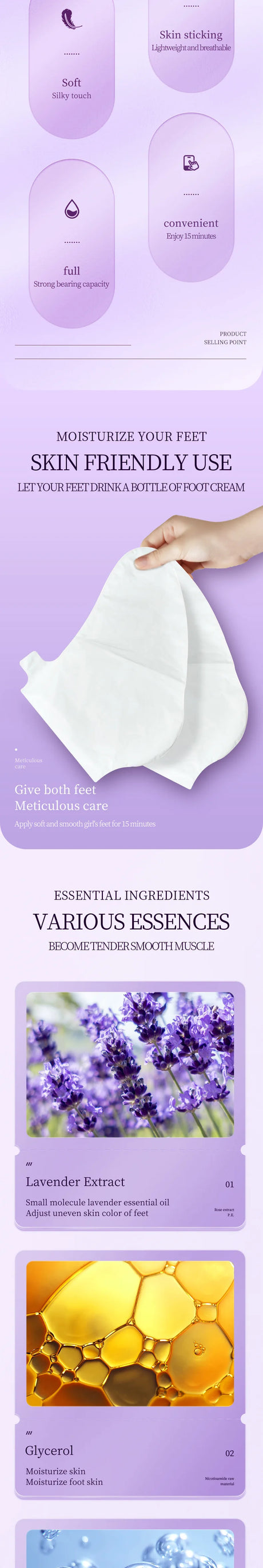 SADOER  Exfoliating Feet Mask Exfoliating Foot Peel Mask Socks Pedicure Peeling Dead Skin Remover Feet Mask Peel Moisturizing