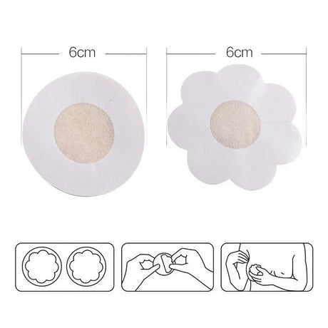 60pcs/box Nipple Cover Stickers Women Breast Lift Tape Pasties Invisible Self-Adhesive Disposable Bra Padding Chest Paste Patch
