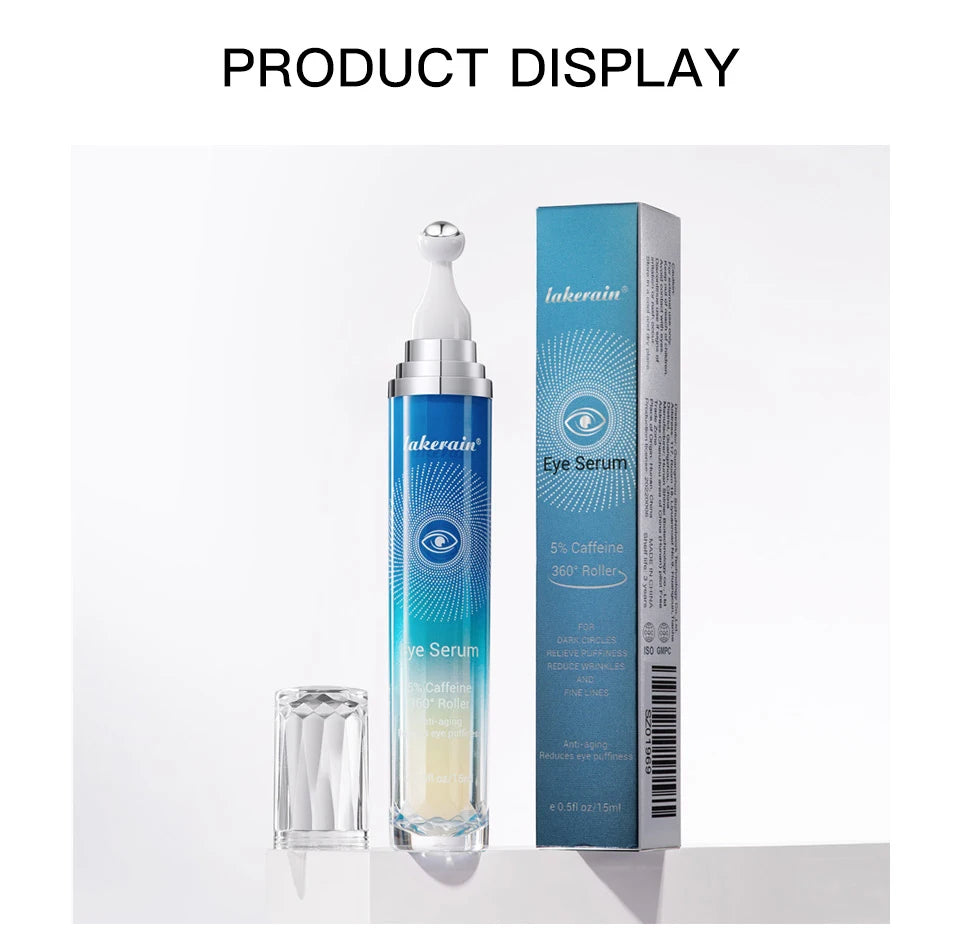 Anti-Wrinkle Eye Serum 5% Caffeine Eye Cream Eye Roller Ball Cream For Dark Circles Fades Fine Lines Remove Eye Bags 15ml