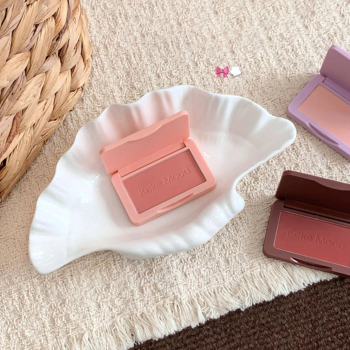 Monochrome Matte Blusher Palette Soft Silky Cheek Natural Facial Blush Rouge Plate Lasting Nude Low Saturation Powder Blush Disk