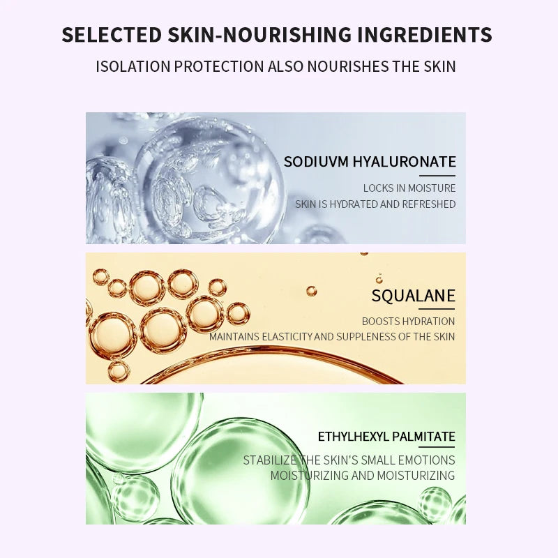 Mercilen Three-Color Isolation Makeup Primer Set, Containing Hyaluronic Acid, Plant Squalane, and Pearl Extract for Oil Control and Moisturizing, Minimizing Visible Pores, Long-Lasting Hydration and Radiance, and Long-Lasting