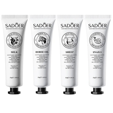 5pcs Hand Cream Gift Set – Infused with Goat Milk & Nourishing Oils for Deep Moisture and Restorative Care, 30g Squeeze Tubes
