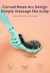 1pcs Curved Vented Boar Bristle Comb Professional Scalp Massage Comb Detangling Curl Anti-static Hairbrush Salon Styling Tool