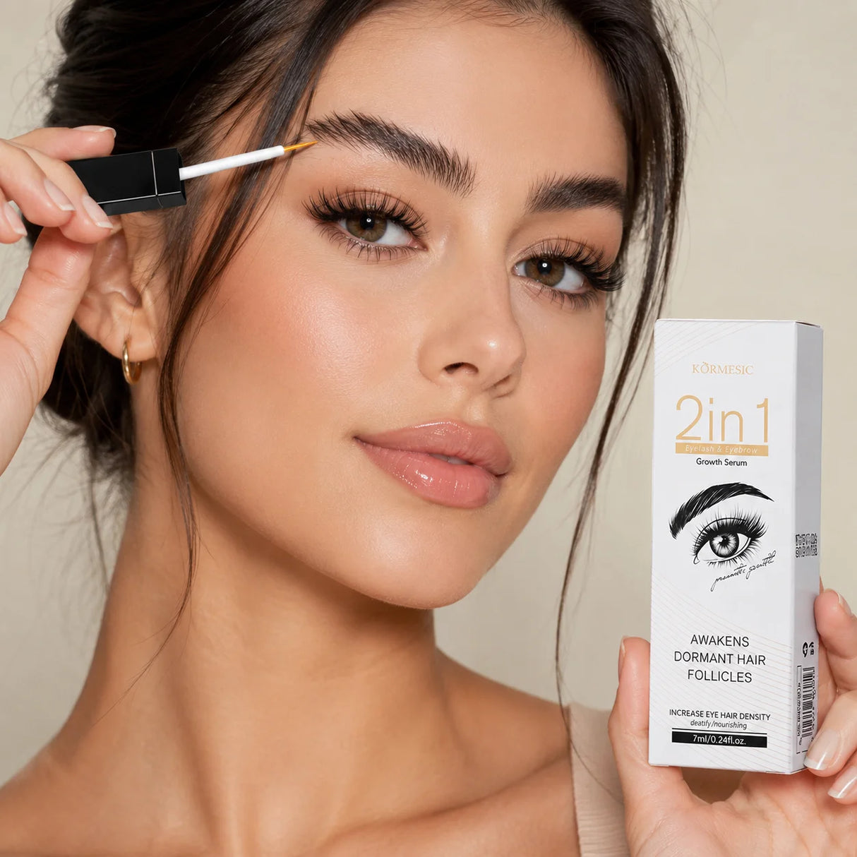 2 In 1 Eyelash Eyebrow Growth Serum Fast Lash & Brow Enhancer Fuller Looking Brows Longer Lashes Daily Care Formula Lash Booster