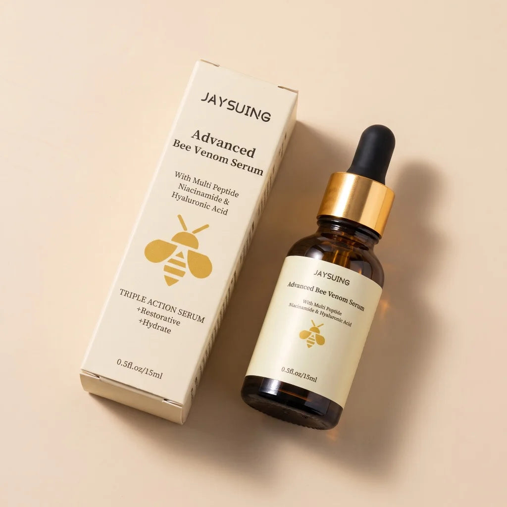 Bee Venom Serum Peptide Niacinamide Hyaluronic Acid Hydrating Essence Smooth Fine Lines Brighten Dull Daily Facial Skin Care