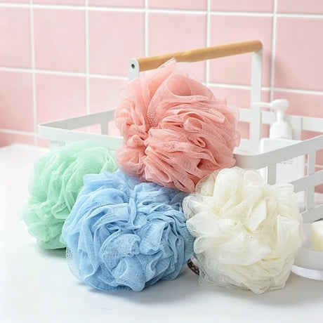 Solid Color Hanging Bath Ball Non-Dispersible Foaming Bath Flower For Home Shower Cleansing Hanging Rope Bath Ball Solid Color